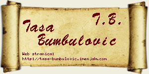 Tasa Bumbulović vizit kartica